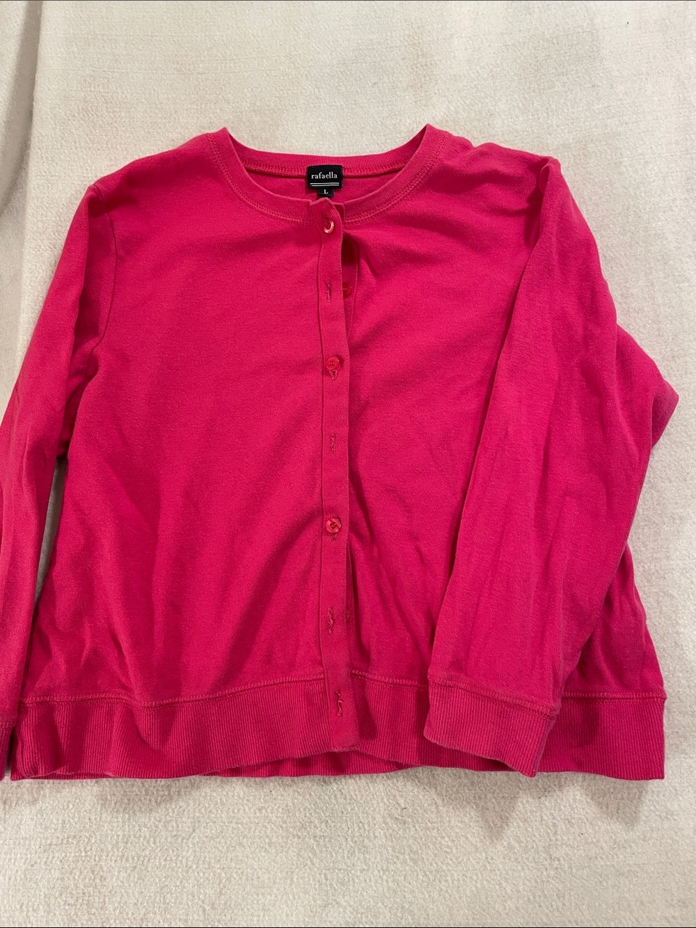 Rafaella Hot Pink Button-Front Cardigan